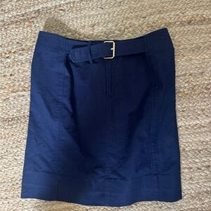 Classic Navy Women's Pencil Skirt with Belt